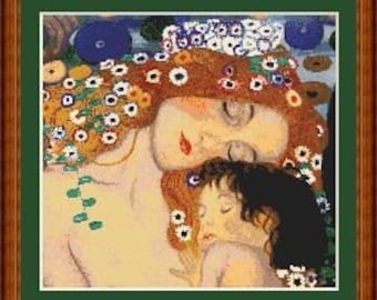 Gustav Klimt Mother and Child Pocket Mirror tartx