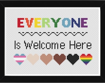 Everyone Is Welcome Here - Cross Stitch Pattern PDF