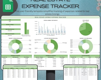 Google-spreadsheets vastgoedkosten bijhouden | Spreadsheet Vermeldingskosten financieel manager | Track op categorie