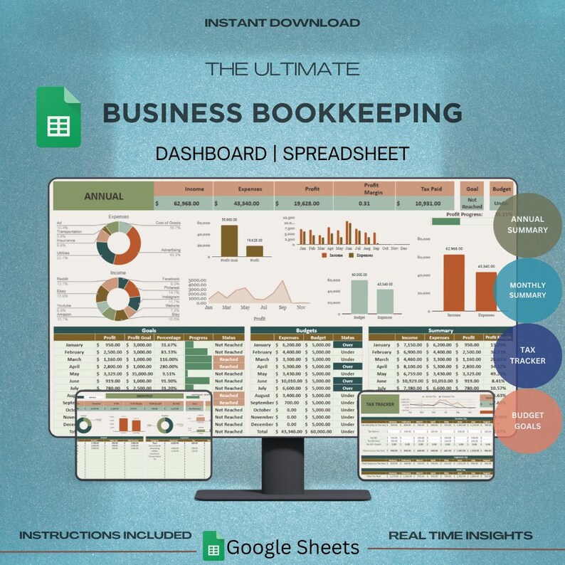 Small Business Bookkeeping Spreadsheet Google Sheets, Bookkeeping ...