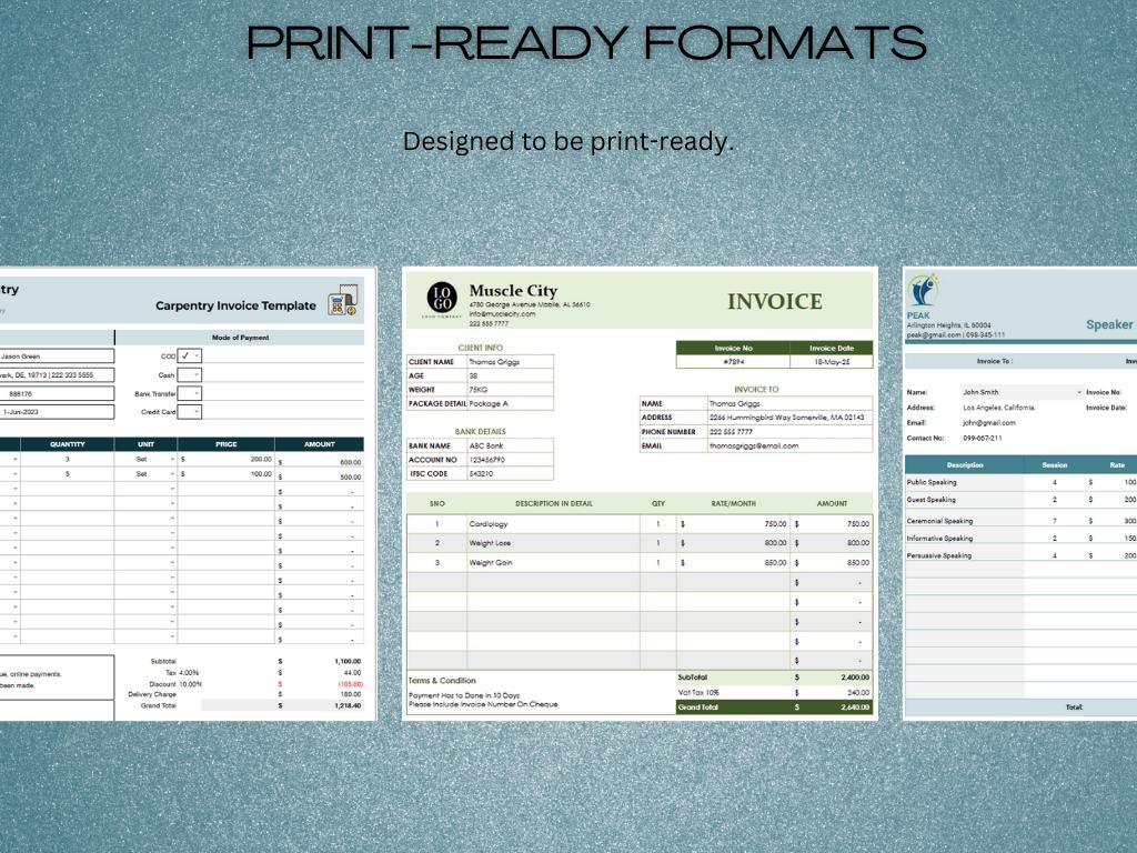 70+ Ultimate Invoice Bundle Professionally Designed Invoice Templates ...