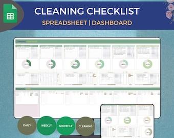 2025 Cleaning Schedule Google Sheets, Cleaning Checklist Spreadsheet, Family Chore Chart, To Do List Daily Weekly Monthly House Chores