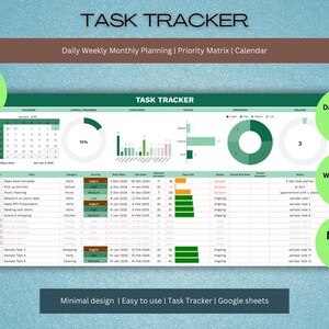 To Do List Task Tracker Template Productivity Planner Spreadsheet Daily ...