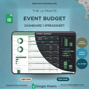 Event Budget Planner Spreadsheet Template  | Instant Download | Google Sheets | Best Event Planner | All in one Planner