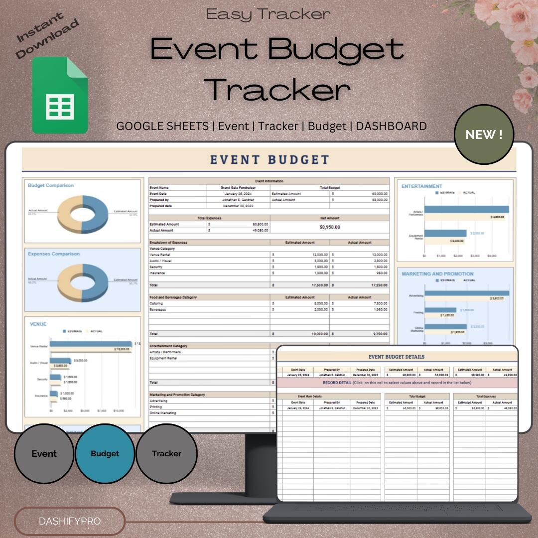 Event Budget Planner Spreadsheet Template | Instant Download | Google ...