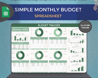 Budget Google Sheets  Monthly Budget Spreadsheet  Income & Expense Tracker  Personal Finance Organizer  Easy-to-Use  Instant Download
