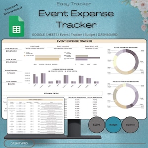 Event Expense Tracker Spreadsheet Template  | Instant Download | Google Sheets | Best Event Planner | All in one Planner