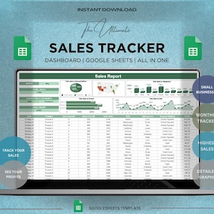 Verkaufs-Tracker Google Sheets Vorlage | Business Sales Tracker | Verkaufsziel-Tracker | Profit Tracker Tabelle | Verkaufsdaten Tracker