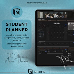 Notion Student Planner Notion Academic Planner School Notion Life Planner Notion All In One Notion Template College Notion Dashboard