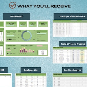 Timesheet Dashboard Template, Enhance Decision Making, Employee ...