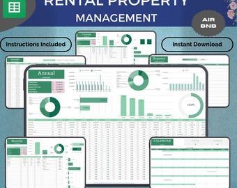 Rental Property Management Google Sheets Airbnb Income and Expense Rental Tracker Bookkeeping Spreadsheet Vacation Rental Airbnb Template