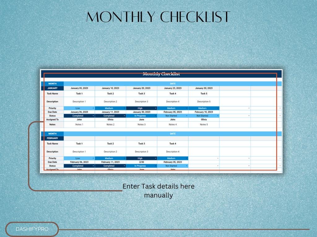 Daily Weekly Monthly to Do List Tracker | Spreadsheet | Excel ...