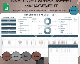 Inventory Tracker Spreadsheet Small Business Inventory Template Google Sheets  Inventory Management Inventory Log List Order Tracker