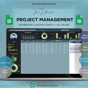 Project Management Dashboard Google sheets | Project Dashboard | Multiple Project status | Status Report | Budget Report