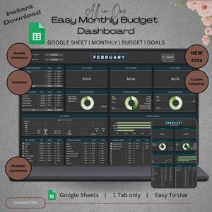 Easy Monthly Budget with Google Sheets | Weekly & Biweekly Budget Planner | Personal Finance Tracker | Paycheck Budget Tracking Template