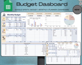 Simple Budget Planner Spreadsheet | Monthly Paycheck Budget | Google Sheets Template | Financial Planner | Yearly Budget