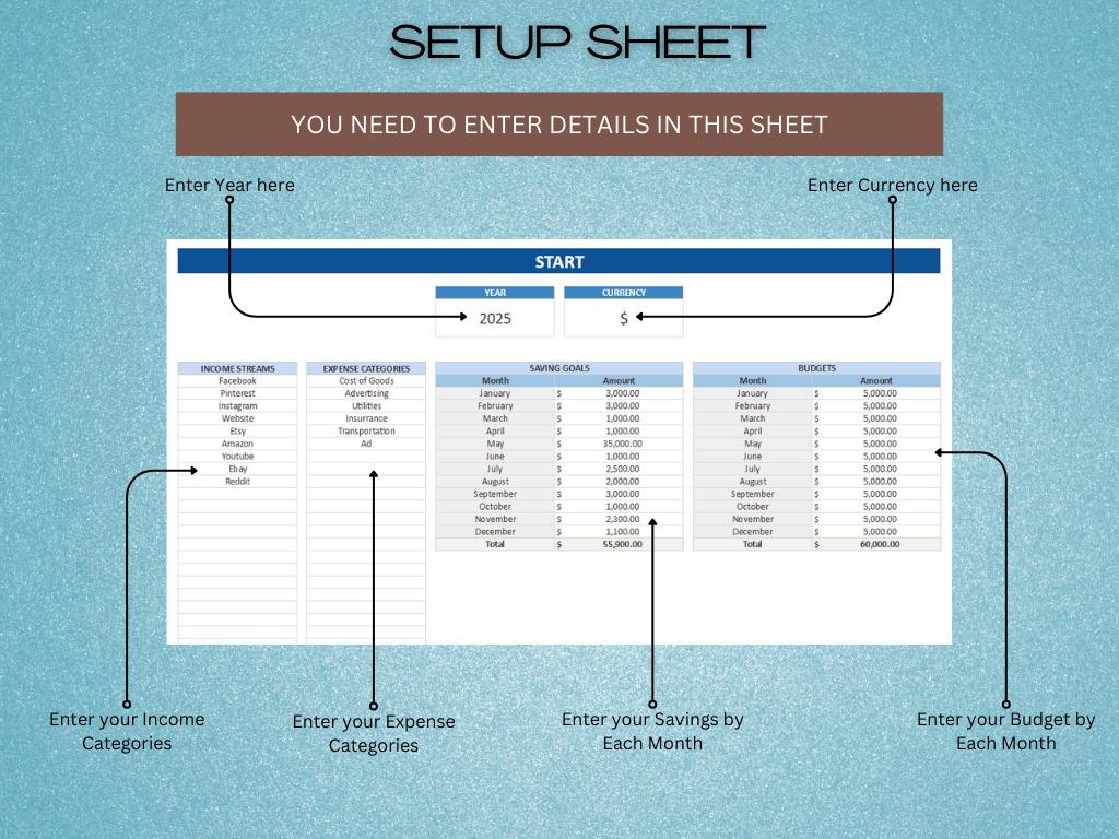 2025 Ultimate Budget & Saving Tracker Spreadsheet, Goal Tracker, Tax ...