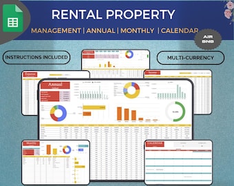 Rental Property Management Google Sheets Airbnb Income and Expense ...