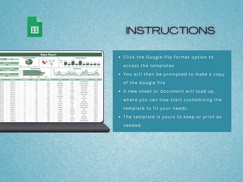 Sales Tracker Google Sheets Template | Business Sales Tracker | Sales ...