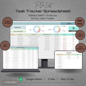 To Do List Tracker | Task Planner Google Sheets Template | Productivity Planner | Activity Task Tracker | Daily Checklist Template