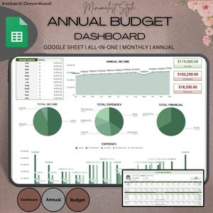 Annual Budget Spreadsheet Google Sheets Savings Tracker Debt Control Personal Finances Easy Monthly & Annual Budgeting Template
