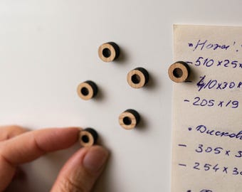 Magnets round ash wood, mini neodymium magnets, fridge magnets, real wood, wooden magnets, pin board, decoration, gift, strong magnets