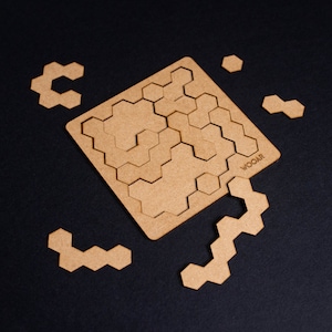 Hexagonal Puzzle, Educational Logic Puzzle, Brain Teaser, Eco jigsaw puzzle