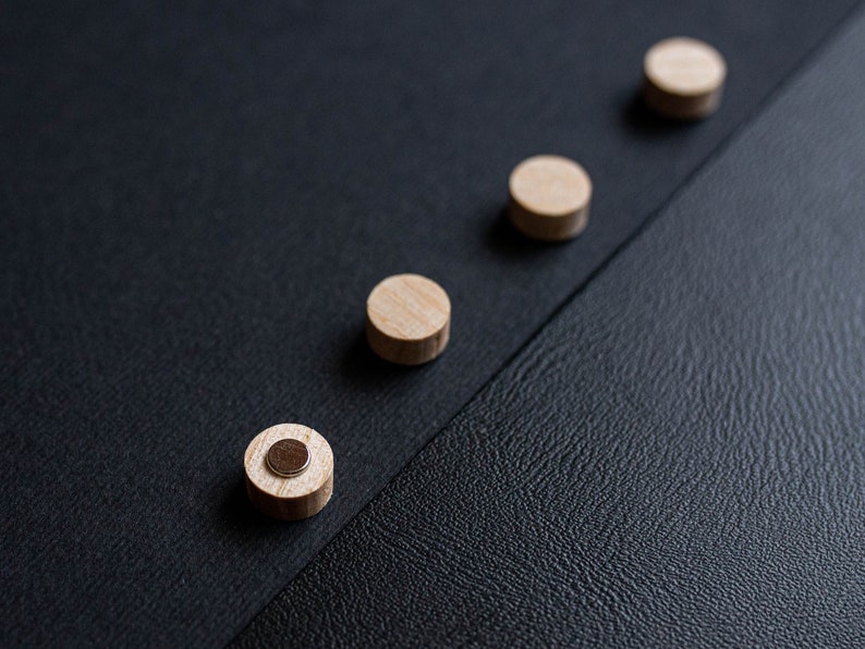 Magnets round ash wood, mini neodymium magnets, fridge magnets, real wood, wooden magnets, pin board, decoration, gift, strong magnets image 2