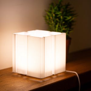 Modern Table Lamp as a Desk Lamp for Modern Home Office Decor, Minimalist 3D Printed Cube Lamp, Eco-Friendly LED, Table lamp, bedside lamp