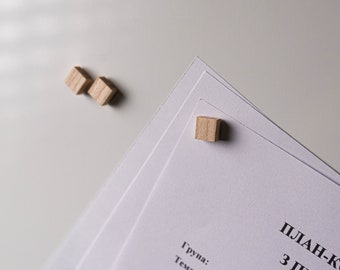 Magnets square ash wood, mini neodymium magnets, fridge magnets, real wood, wooden magnets, pin board, decoration, gift, strong magnets
