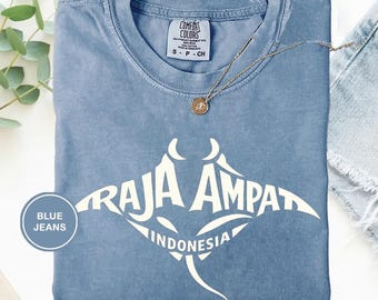 Raja Ampat Manta Ray T-Shirt, Indonesien Tauch-T-Shirt, Ocean Lover Kleidung