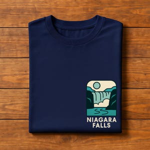 Niagara Falls T-Shirt, Minimal Streetwear Travel Tee, USA Canada Border Shirt, Waterfall Graphic Top, North America Nature Shirt