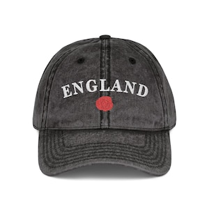Vintage Rose Cap, England National Flower Hat, Embroidered English Rose Baseball Cap, British Souvenir Gift, Heritage Floral Dad Hat