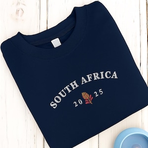 Protea Flower Sweatshirt, South Africa Embroidered Jumper, Custom Nature Gift, Floral Crewneck, Personalised Botanical Sweater