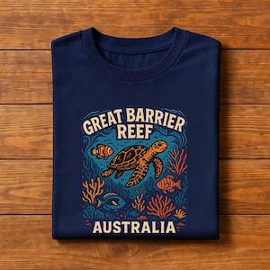 Great Barrier Reef T-Shirt, Australia Ocean Graphic Tee, Coral Reef Streetwear Shirt, Minimal Travel Top, Aussie Coastal Aesthetic