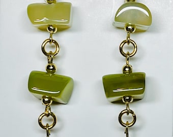 Kolczyki wiszące z agatem Gobi Eye
