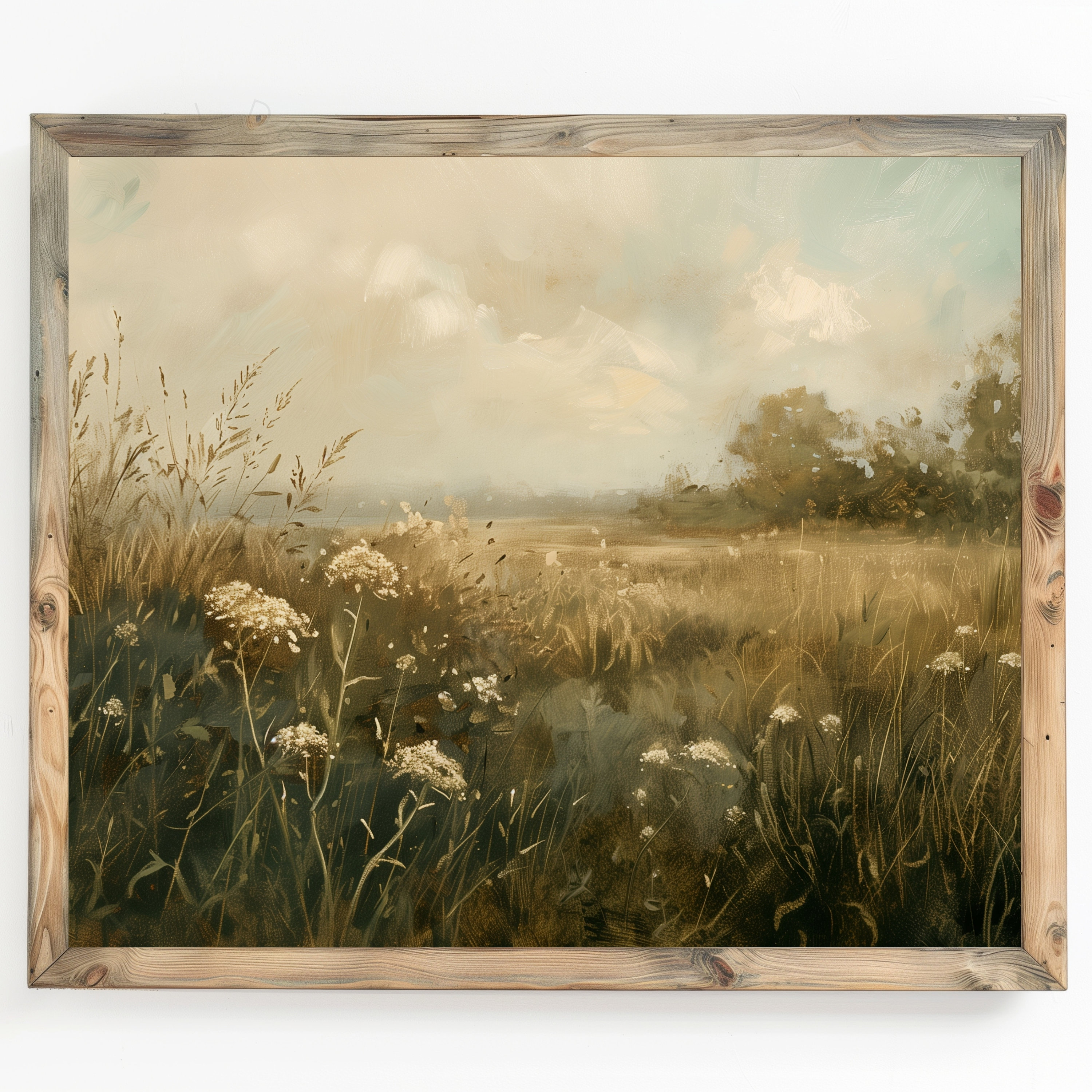Printable Wildflower Field Landscape Oil Painting, Vintage Summer Print ...