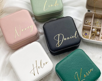 Custom Jewelry Case, Personalized Travel Jewelry Box, Bridesmaid Gifts, Birthday Gift, Gift For Her, Gift For Sister