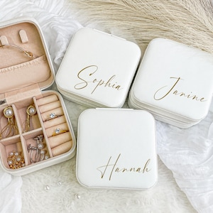 Aangepaste sieradendoos, gepersonaliseerde reissieradendoos, cadeaus bruidsmeisje, verjaardagscadeau, cadeau voor haar, cadeau voor zus