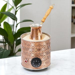 Traditional Handcrafted Copper Sand Coffee Maker Machine – 450 Watt, 110/220 Volt – Authentic Turkish Coffee Experience rich in foam