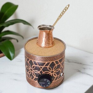 Traditional Handcrafted Copper Sand Coffee Maker Machine – 450 Watt, 110/220 Volt – Authentic Turkish Coffee Experience rich in foam