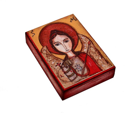 Saint Michael Aceo Giclee Print Mounted On Wood 2 5 X 3 5 Etsy Saint Michael Aceo Giclee Print Mounted On Wood 2 5 X 3 5 Etsy