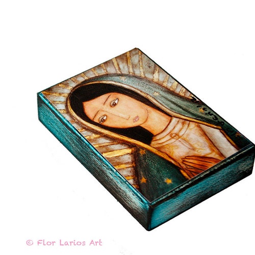 La Virgen Morena Guadalupe ACEO Giclee Print Mounted on Wood - Etsy  Australia