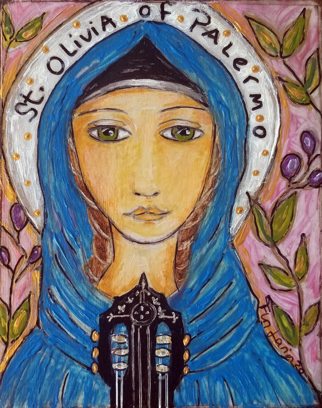 Saint Olivia of Palermo Giclee Print Mounted on Wood 4 X 5 Etsy