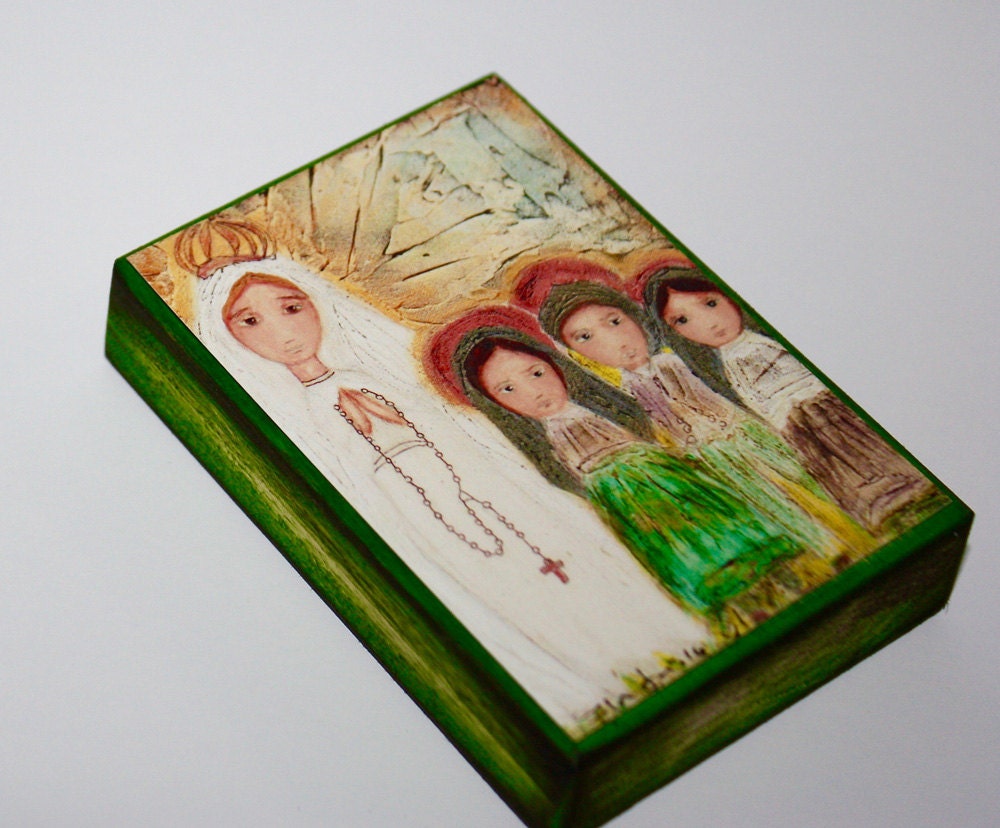 Our Lady Of Fatima With Children Aceo Giclee Print Mounted Etsy Our Lady Of Fatima With Children Aceo Giclee Print Mounted Etsy