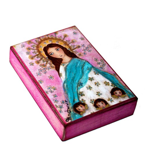 Immaculate Conception With Angels Aceo Print Mounted On Wood Etsy Immaculate Conception With Angels Aceo Print Mounted On Wood Etsy