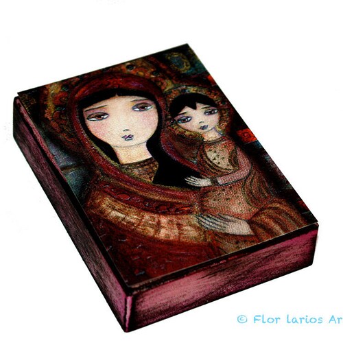 Mother Of Tenderness Aceo Giclee Print Mounted On Wood 2 5 Etsy
