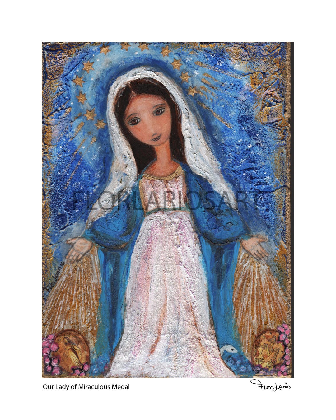 Our Lady of Miraculous Medal Art Print: Folk Art Giclée (6x8) - Etsy