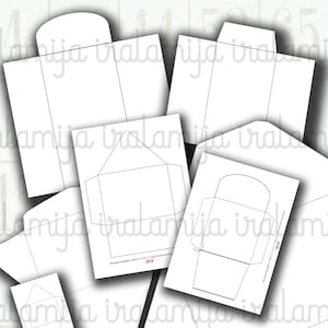 MODELLI DI BUSTE Modello di busta stampabile Immagini digitali Modello ritagliabile per fogli di buste Iralamijashop