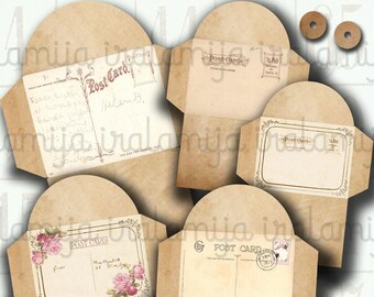 VINTAGE Envelopes No. 2 / Vintage Envelopes / Printable Envelopes / Envelopes / Envelope / Window Envelopes  / Junk Journal printable